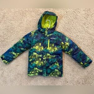 Columbia Kids' Puffer Jacket - Blue and Green Camouflage